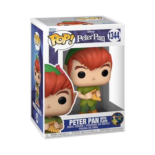 Funko Pop! Disney: Peter Pan 70th - Peter with Flute - Figura de Vinilo Coleccionable - Idea de Regalo- Mercancia Oficial - Juguetes para Niños y Adultos - Movies Fans