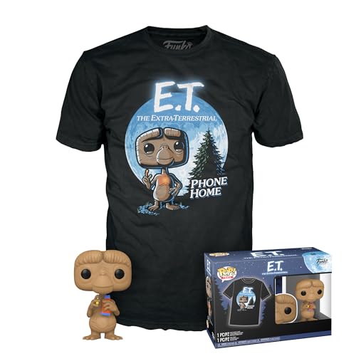 Funko Pop! & tee: E.T.- E.T. with Reeses - Large - (L) - Camiseta, Franela - Ropa con Figura de Vinilo Coleccionable - Idea de Regalo - Juguetes y Camiseta de Manga Corta para Adultos Hombres