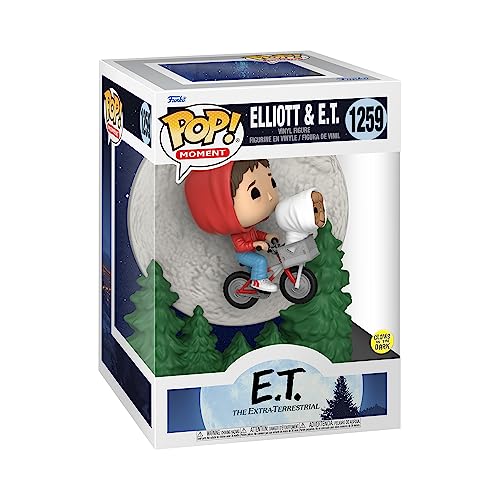 Funko Pop! Moment: ET - Elliott - Elliot And ET Flying - Brilla en la Oscuridad - E.T. The Extra Terrestrial - Figura de Vinilo Coleccionable - Idea de Regalo- Mercancia Oficial - Movies Fans